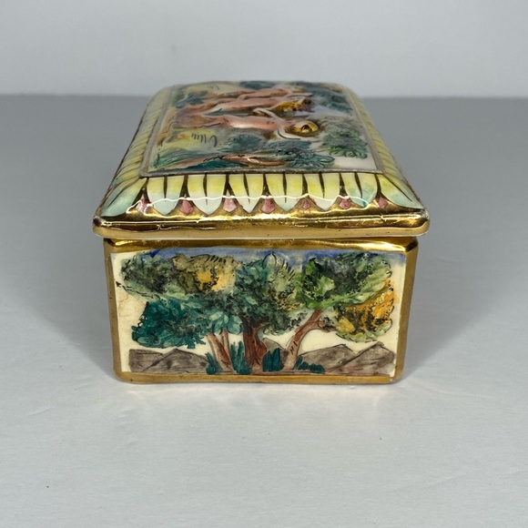 Vintage Capodimonte Ceramic Cigarette Box Mica Italy 73/96 - Picture 4 of 9